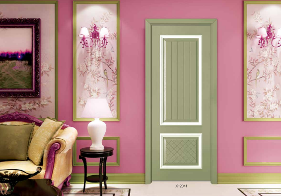 鑫順來X-2041雕花帶扣線混搭叉色隔音實(shí)色混油烤漆門