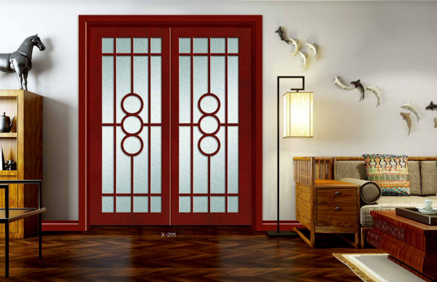 鑫順來X-2111鏤空對(duì)開隔音玻璃實(shí)木復(fù)合烤漆門