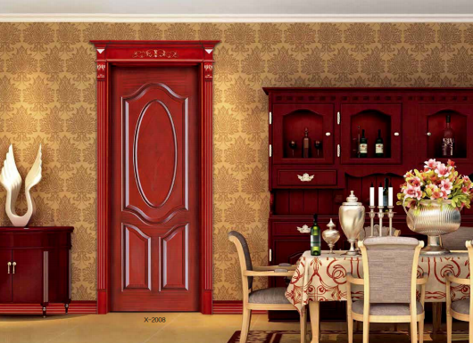 鑫順來X-2008雕花、羅馬柱、帶帽頭實木烤漆門