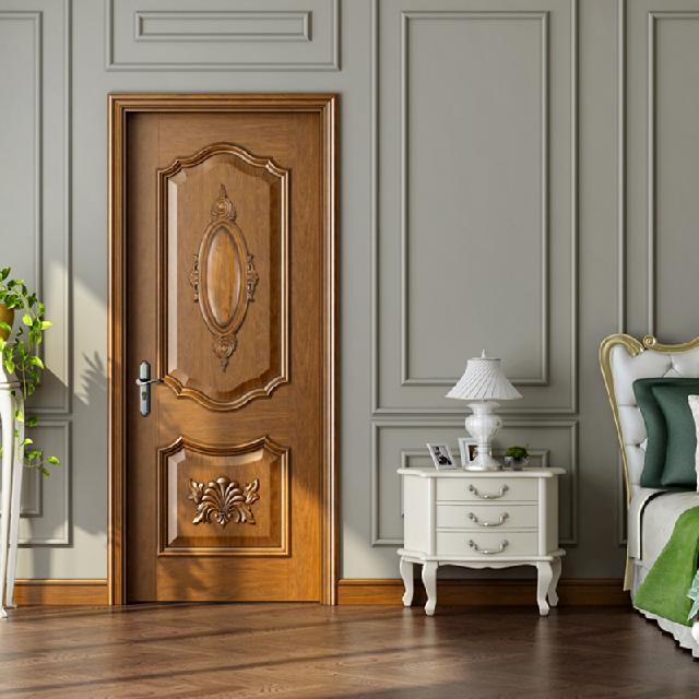 廠價(jià)直銷鑫順來(lái)X-8022平開外扣雕花實(shí)木烤漆門