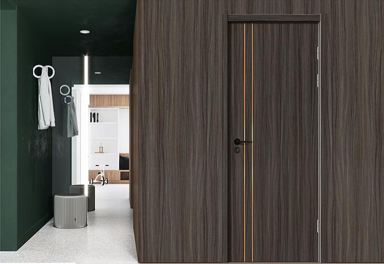 2020年新款零度鑫順來(lái)X-9001平開鑲金屬條實(shí)木烤漆門