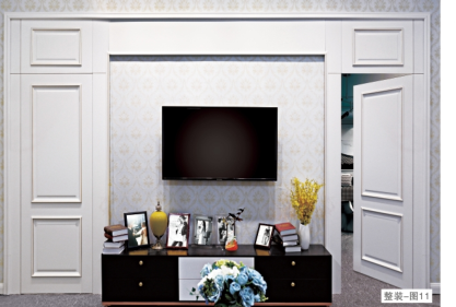 廠價(jià)直銷鑫順來(lái)木門品牌XSL-2108實(shí)色豪華電視墻