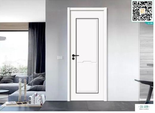 廠價新款鑫順來21-109掃碼豪華扣線叉色木門，掃二維碼看裝修風格