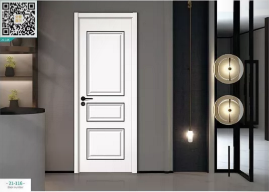 廠價新款鑫順來21-116掃碼豪華扣線叉色木門，掃二維碼看裝修風格