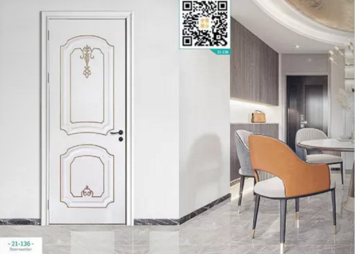 廠價新款鑫順來21-130掃碼扣線叉色木門，掃二維碼看裝修風格