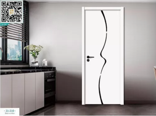 廠價(jià)新款鑫順來21-210掃碼叉色木門，掃二維碼看裝修風(fēng)格