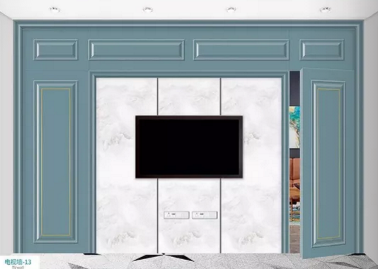 廠價新款鑫順來DQ-13掃碼地中海式電視墻，掃二維碼看裝修風格