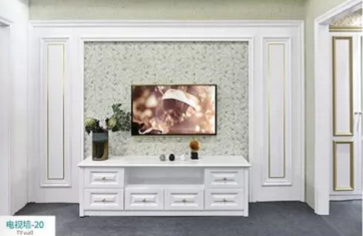 廠價新款鑫順來DQ-20掃碼金典白電視墻，掃二維碼看裝修風格